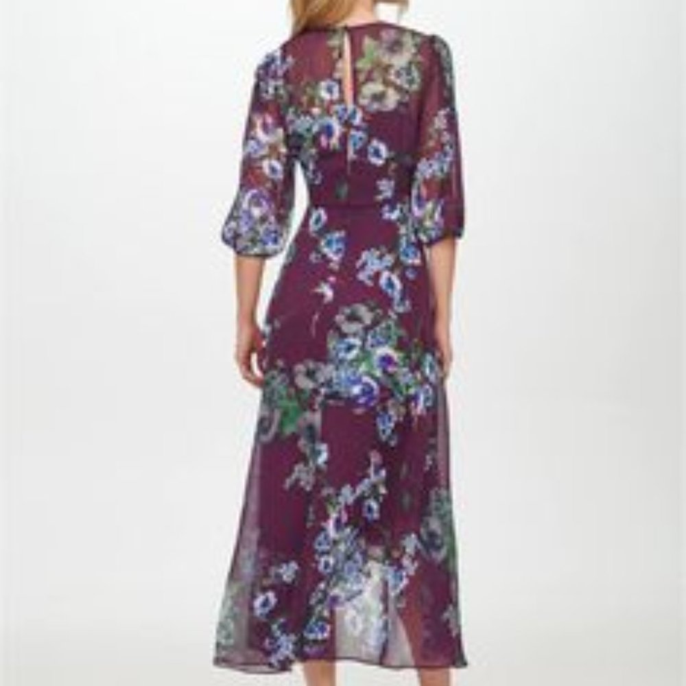 Calvin Klein Womens Dress Floral High-Low Midi Size 2 - Picture 3 of 10